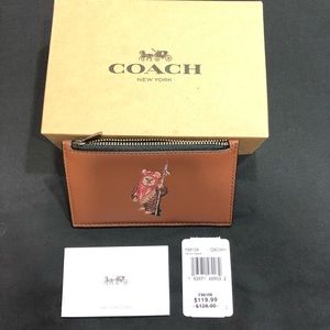 Coach Star Wars X Coach Zip Card Case w/ Ewok Dark